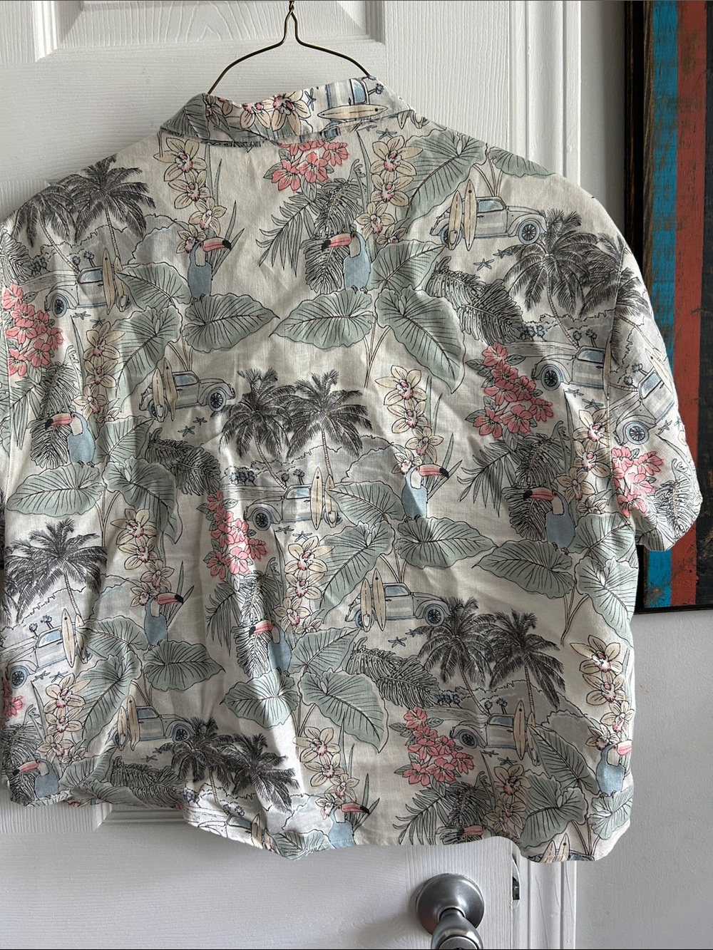 C&C California Women’s Tropical Casual Set in Cream, Green, Pink, blue and tan - Picture 7 of 9